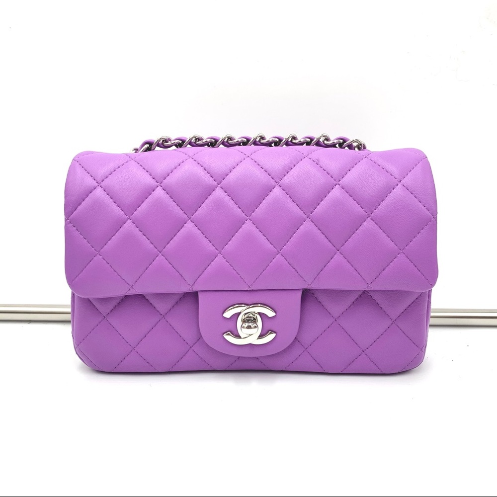CHANEL 💜mini purple flap bag💜✔️SOLD✔️